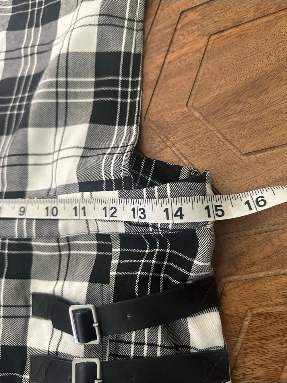 Hot Topic Plaid Overall Pinafore Skirt with Buckle Details size MD - Picture 6 of 8